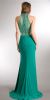 High Neck Jewel Top Jersey Skirt Long Prom Pageant Dress back in Emerald Green
